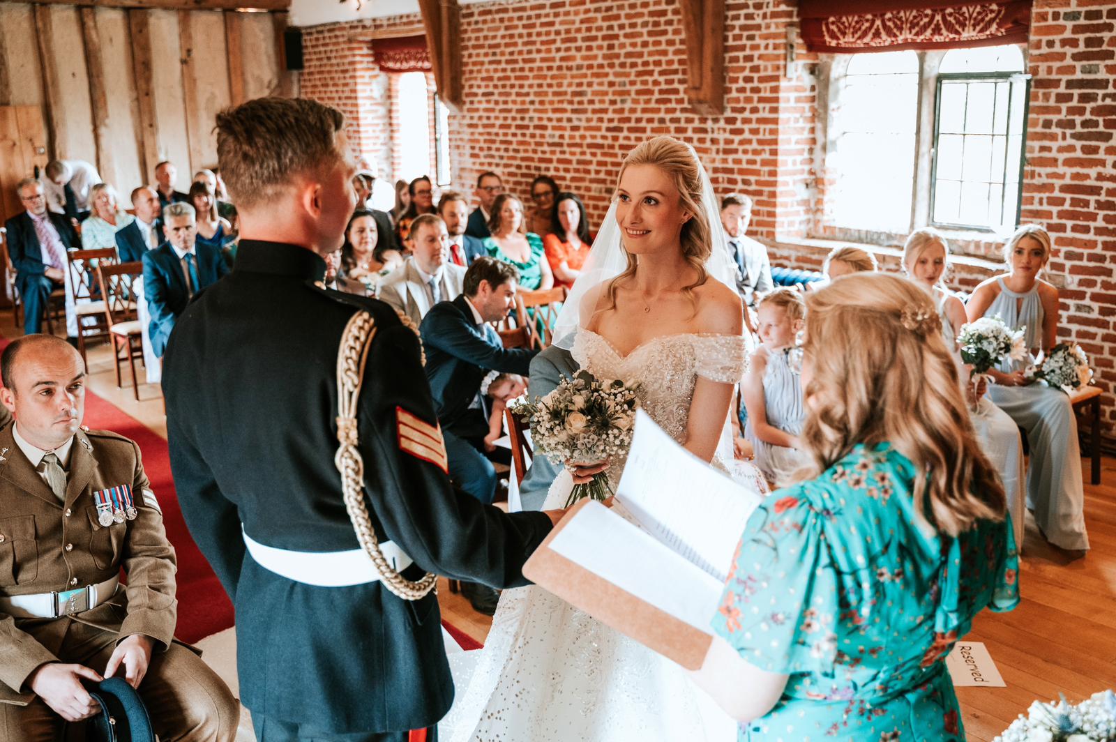 Deb Reed Celebrant Colchester Essex, officiating at the wedding of Cheyney and Albert.